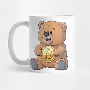 Cute TeddyBear with Bitcoin Coin - Cartoon Style Mug